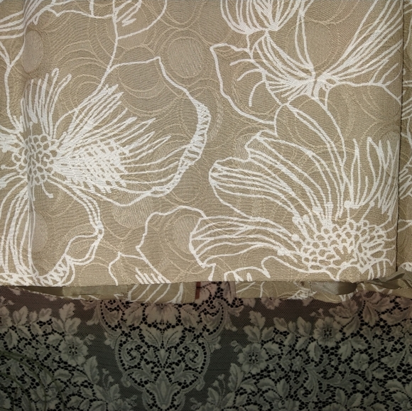 Susan Graver beige white abstract flower loose fit jacket lined shoulder pads - Picture 6 of 6